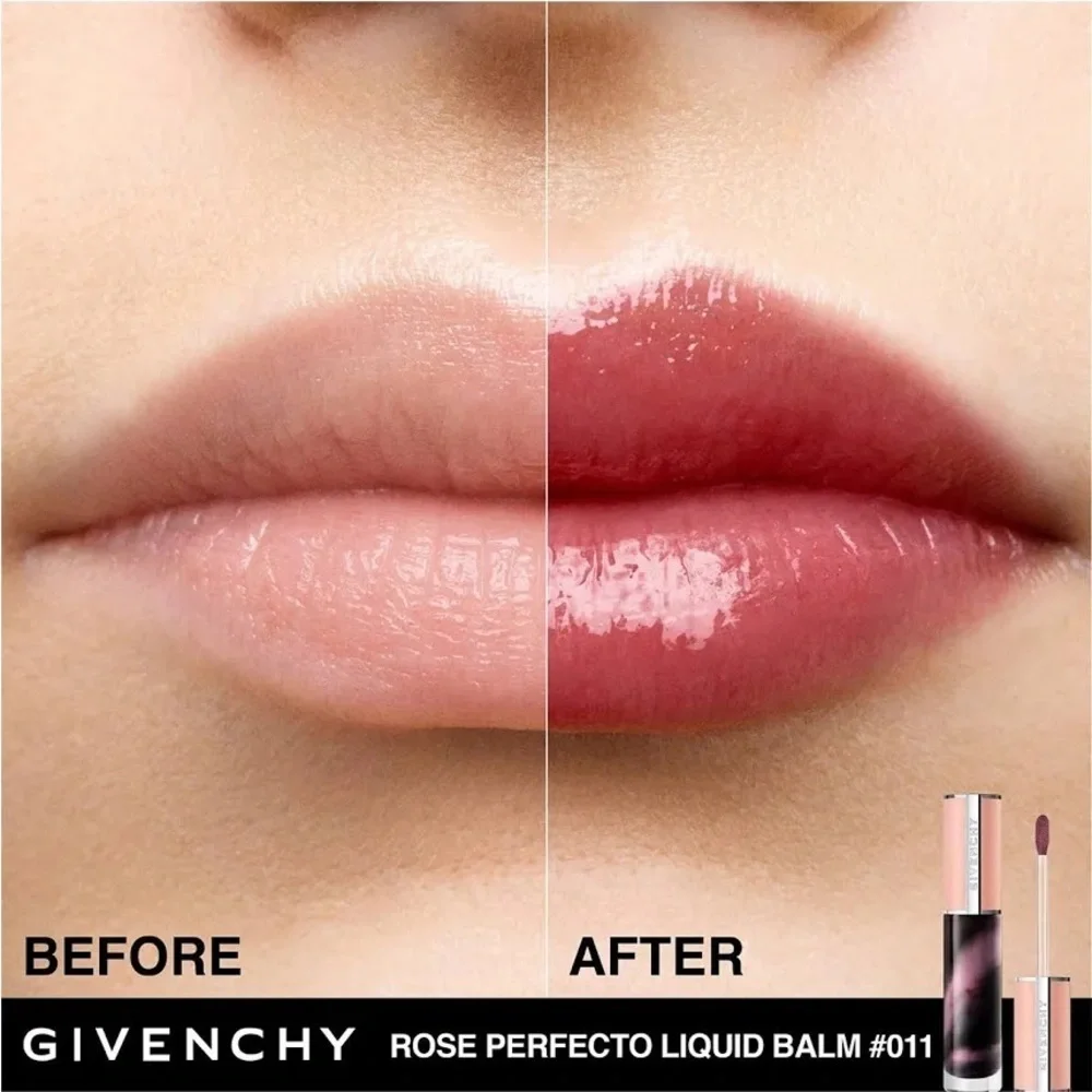 Givenchy Rose Perfecto Liquid Lip Balm 011 Black Pink Hydrating Plumping Gloss